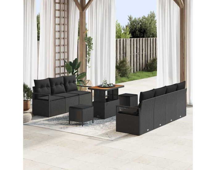 Sonata H Градински Софа Комплект 10 pcs Черно 90 x 55 x 71 cm