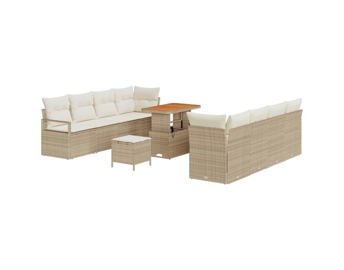 Sonata Set de canapele pentru grădină Bej și crem 90 x 55 x 71 cm