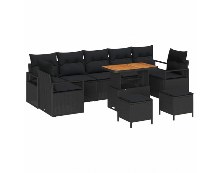 Sonata H Градински Софа Комплект 10 pcs Черно 90 x 55 x 71 cm