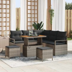Sonata H Градински Софа Комплект с възглавница 8 pcs Сив 90 x 55 x 71 cm - Canapele și bănci de grădină