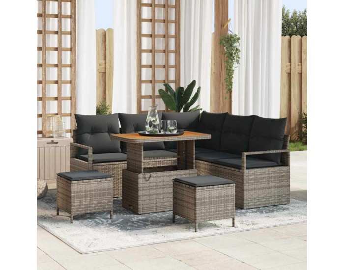 Sonata H Градински Софа Комплект с възглавница 8 pcs Сив 90 x 55 x 71 cm
