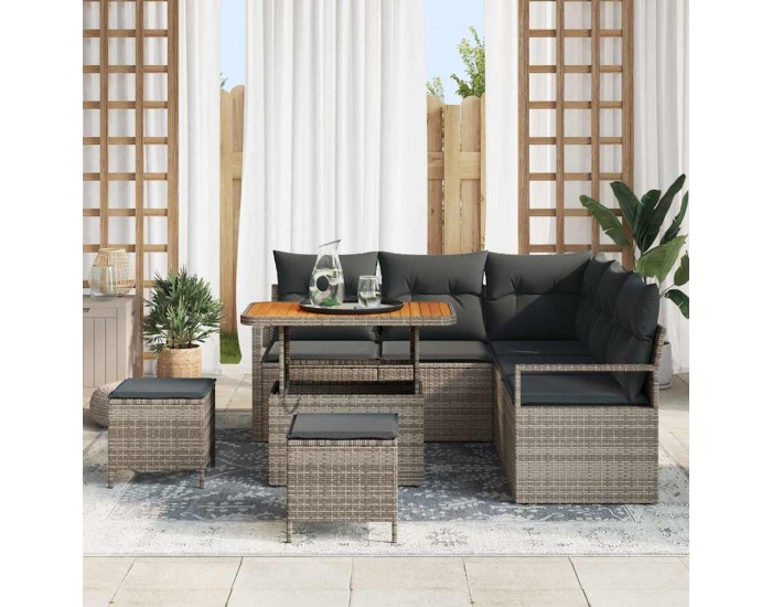 Sonata H Градински Софа Комплект с възглавница 8 pcs Сив 90 x 55 x 71 cm