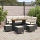 Sonata H Градински Софа Комплект 9 pcs Черен и кремав 110 x 55 x 71 см