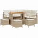 Sonata H Градински Софа Комплект 9 pcs Бежов и кремав 110 x 55 x 71 см