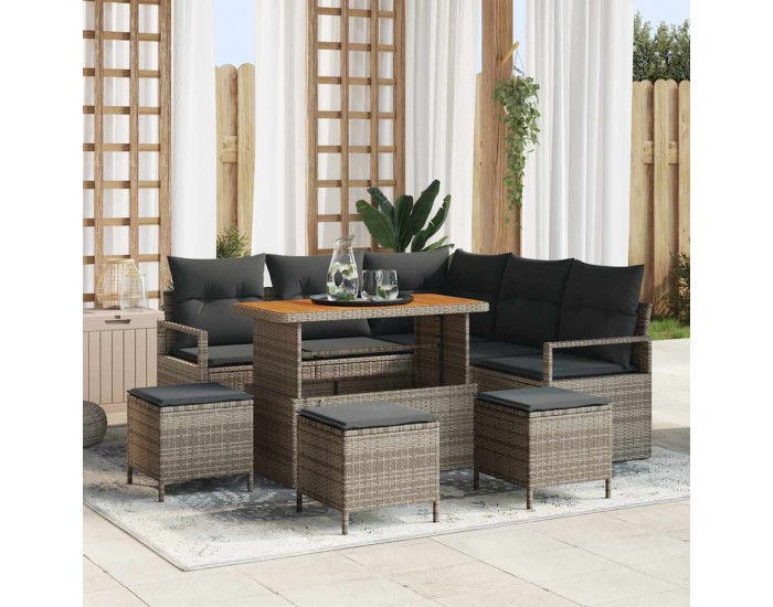 Sonata H Градински Софа Комплект 9 pcs Сив 110 x 55 x 71 см