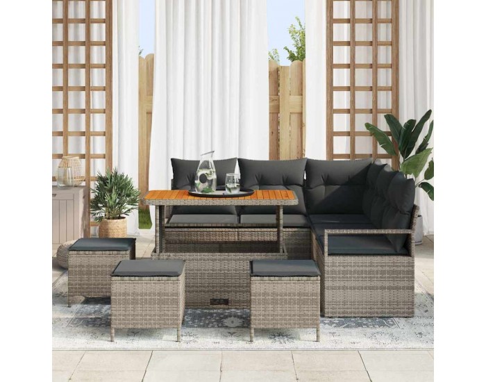 Sonata H Градински Софа Комплект 9 pcs Сив 110 x 55 x 71 см