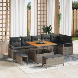 Sonata H Градински Софа Комплект 9 pcs Сив 100 x 100 x 71 cm - Canapele și bănci de grădină