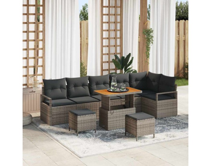 Sonata H Градински Софа Комплект с възглавница 9 pcs Сив 90 x 55 x 71 cm