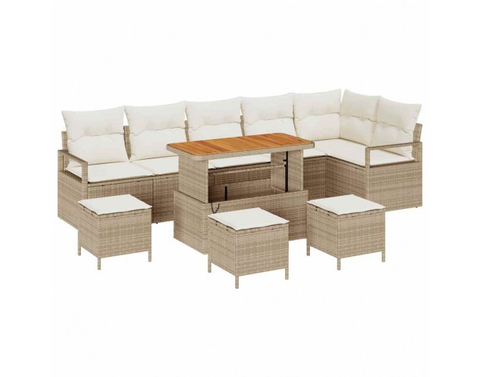 Sonata H Градински Софа Комплект 10 pcs Бежов и кремав 110 x 55 x 71 см
