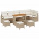 Sonata H Градински Софа Комплект 10 pcs Бежов и кремав 110 x 55 x 71 см