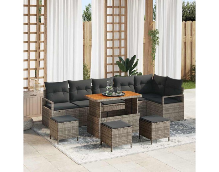 Sonata H Градински Софа Комплект 10 pcs Сив 110 x 55 x 71 см
