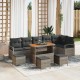 Sonata H Градински Софа Комплект 10 pcs Сив 110 x 55 x 71 см