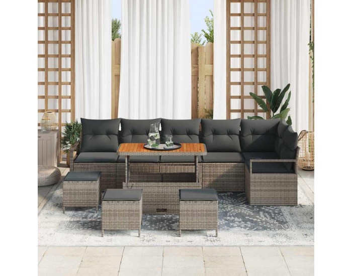 Sonata H Градински Софа Комплект 10 pcs Сив 110 x 55 x 71 см