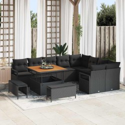 Sonata H Градински Софа Комплект 12 pcs Черно 100 x 100 x 71 cm - Canapele și bănci de grădină