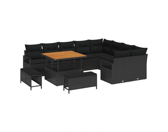 Sonata H Градински Софа Комплект 12 pcs Черно 100 x 100 x 71 cm