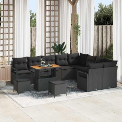 Sonata H Градински Софа Комплект 12 pcs Черно 90 x 55 x 71 cm - Canapele și bănci de grădină