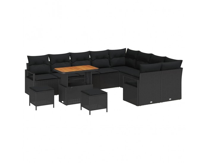 Sonata H Градински Софа Комплект 12 pcs Черно 90 x 55 x 71 cm