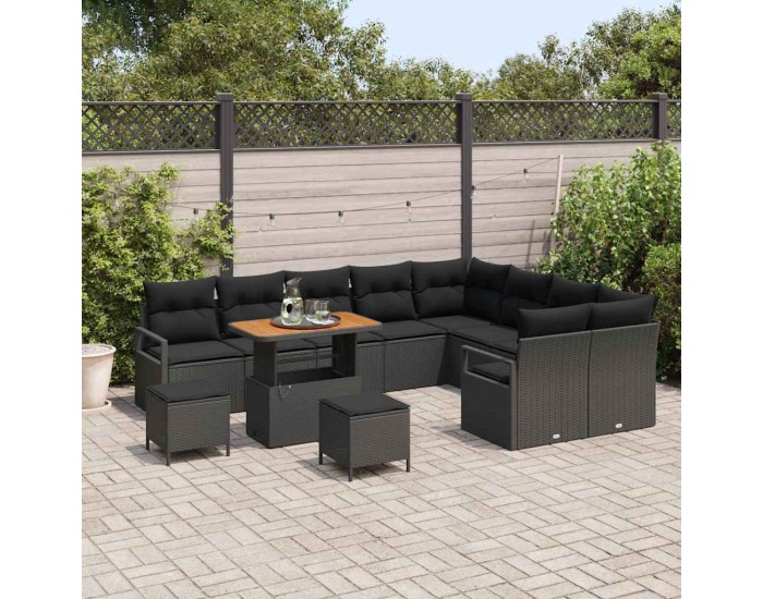 Sonata H Градински Софа Комплект 12 pcs Черно 90 x 55 x 71 cm