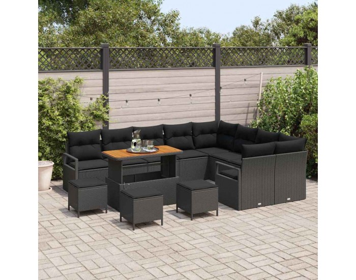 Sonata H Градински Софа Комплект 13 pcs Черно 110 x 55 x 71 см