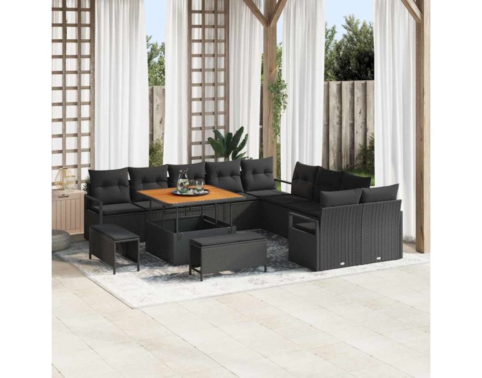 Sonata H Градински Софа Комплект 13 pcs Черно 100 x 100 x 71 cm