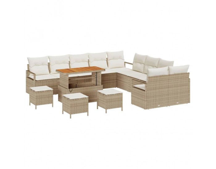 Sonata H Градински Софа Комплект 14 pcs Бежов и кремав 110 x 55 x 71 см