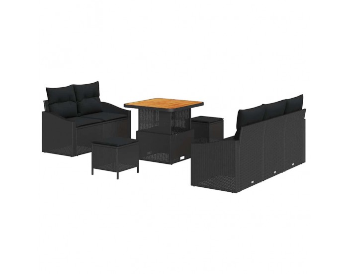 Sonata H Градински Софа Комплект 8 pcs Черно 80 x 80 x 71 cm