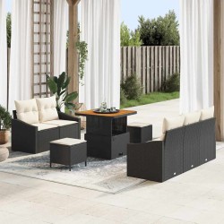 Sonata H Градински Софа Комплект 8 pcs Черен и кремав 80 x 80 x 71 cm - Canapele și bănci de grădină