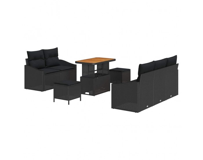 Sonata H Градински Софа Комплект 8 pcs Черно 90 x 55 x 71 cm