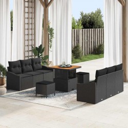 Sonata H Градински Софа Комплект 9 pcs Черно 80 x 80 x 71 cm - Canapele și bănci de grădină