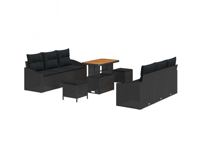 Sonata H Градински Софа Комплект 9 pcs Черно 90 x 55 x 71 cm