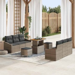 Sonata H Градински Софа Комплект с възглавница 9 pcs Сив 90 x 55 x 71 cm - Canapele și bănci de grădină