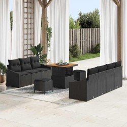 Sonata H Градински Софа Комплект 10 pcs Черно 80 x 80 x 71 cm - Canapele și bănci de grădină