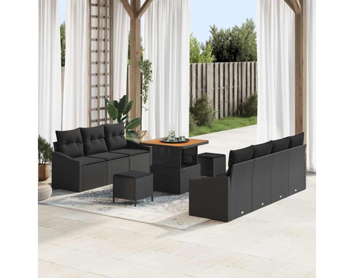 Sonata H Градински Софа Комплект 10 pcs Черно 80 x 80 x 71 cm