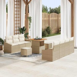 Sonata H Градински Софа Комплект 10 pcs Бежов и кремав 80 x 80 x 71 cm - Canapele și bănci de grădină