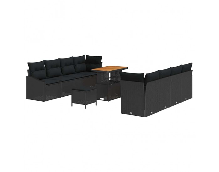 Sonata H Градински Софа Комплект 11 pcs Черно 90 x 55 x 71 cm