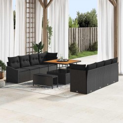 Sonata H Градински Софа Комплект 11 pcs Черно 100 x 100 x 71 cm - Canapele și bănci de grădină