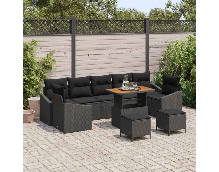 Sonata H Градински Софа Комплект 10 pcs Черно 90 x 55 x 71 cm