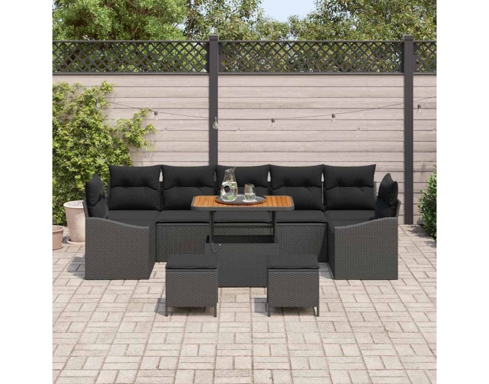 Sonata H Градински Софа Комплект 10 pcs Черно 90 x 55 x 71 cm