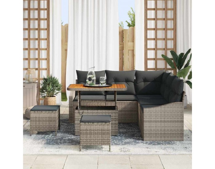 Sonata H Градински Софа Комплект с възглавница 8 pcs Сив 90 x 55 x 71 cm