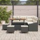Sonata H Градински Софа Комплект 9 pcs Черен и кремав 110 x 55 x 71 см