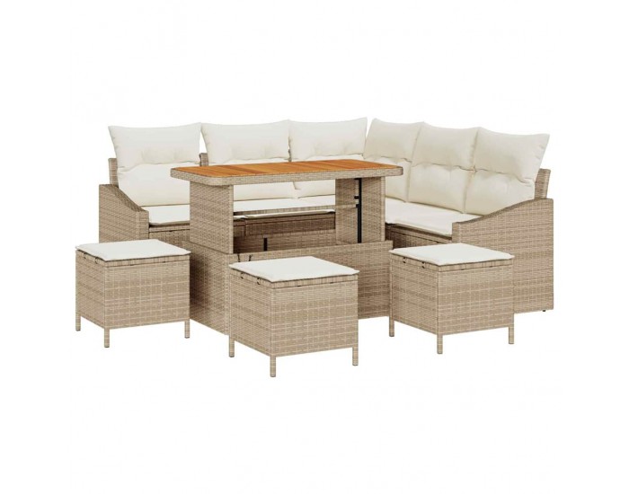 Sonata H Градински Софа Комплект 9 pcs Бежов и кремав 110 x 55 x 71 см