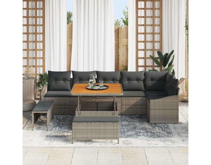 Sonata H Градински Софа Комплект 9 pcs Сив 100 x 100 x 71 cm