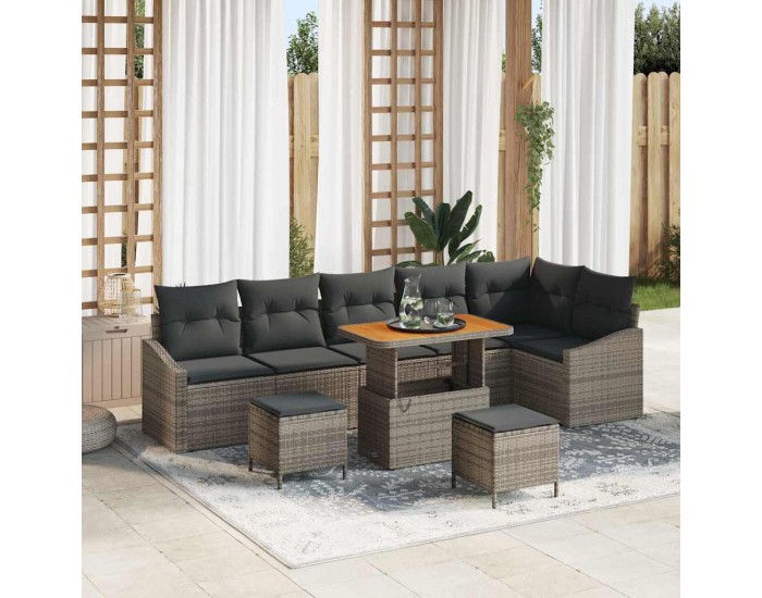 Sonata H Градински Софа Комплект с възглавница 9 pcs Сив 90 x 55 x 71 cm