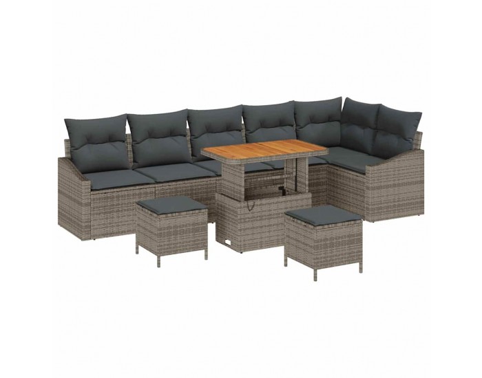 Sonata H Градински Софа Комплект с възглавница 9 pcs Сив 90 x 55 x 71 cm
