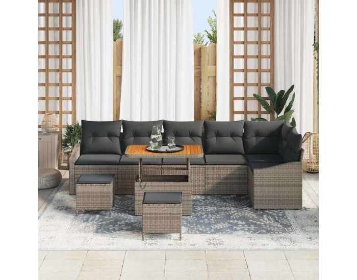 Sonata H Градински Софа Комплект с възглавница 9 pcs Сив 90 x 55 x 71 cm
