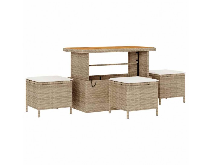 Sonata H Градински Софа Комплект 10 pcs Бежов и кремав 110 x 55 x 71 см