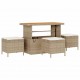 Sonata H Градински Софа Комплект 10 pcs Бежов и кремав 110 x 55 x 71 см