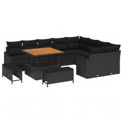 Sonata H Градински Софа Комплект 12 pcs Черно 100 x 100 x 71 cm - Canapele și bănci de grădină