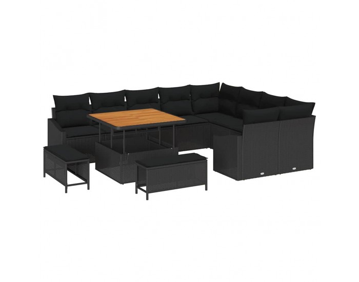 Sonata H Градински Софа Комплект 12 pcs Черно 100 x 100 x 71 cm