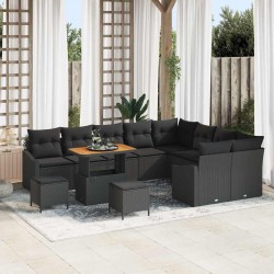 Sonata H Градински Софа Комплект 12 pcs Черно 90 x 55 x 71 cm - Canapele și bănci de grădină